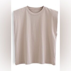 Tahari Taupe Muscle Tee